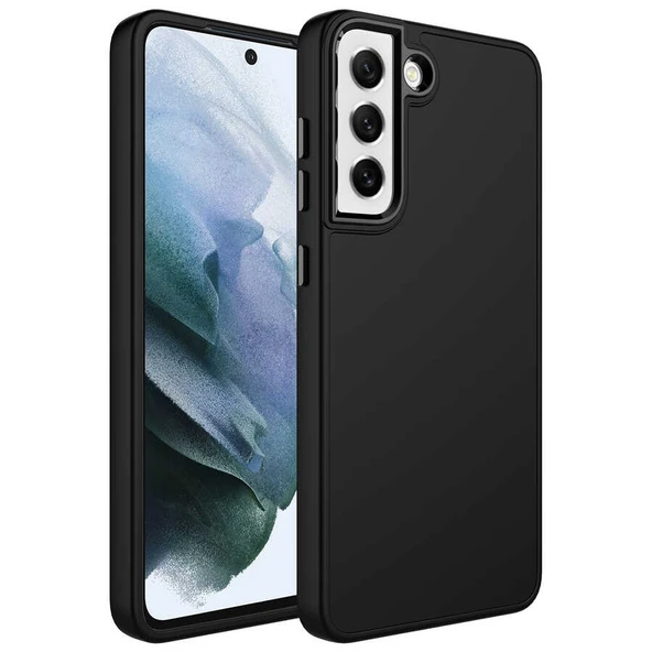 Zore Galaxy ile uyumlu S21 FE Kılıf Metal Çerçeve ve Buton Tasarımlı Silikon Luna Kapak - Resim 4