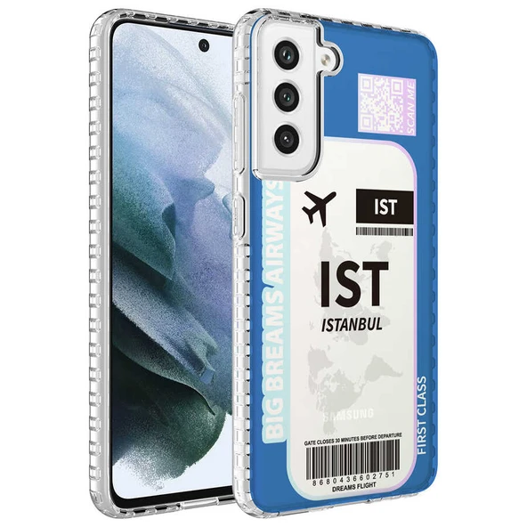 Zore Galaxy ile uyumlu S21 FE Kılıf Airbag Kenarlı Renkli Desenli Silikon Elegans Kapak - 5