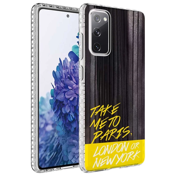 Zore Galaxy ile uyumlu S20 FE Kılıf Airbag Kenarlı Renkli Desenli Silikon Elegans Kapak - 8