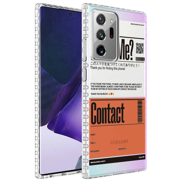 Zore Galaxy ile uyumlu Note 20 Ultra Kılıf Airbag Kenarlı Renkli Desenli Silikon Elegans Kapak - 7