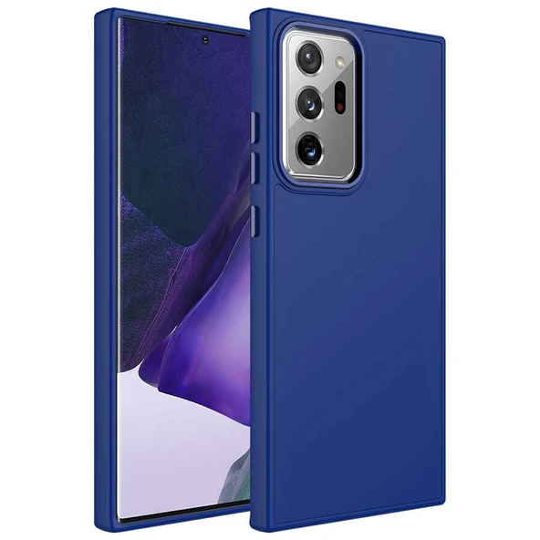 Zore Galaxy ile uyumlu Note 20 Ultra Kılıf Metal Çerçeve ve Buton Tasarımlı Silikon Luna Kapak - 6