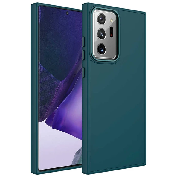 Zore Galaxy ile uyumlu Note 20 Ultra Kılıf Metal Çerçeve ve Buton Tasarımlı Silikon Luna Kapak - 7