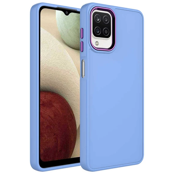 Zore Galaxy ile uyumlu M32 Kılıf Metal Çerçeve ve Buton Tasarımlı Silikon Luna Kapak - Resim 5