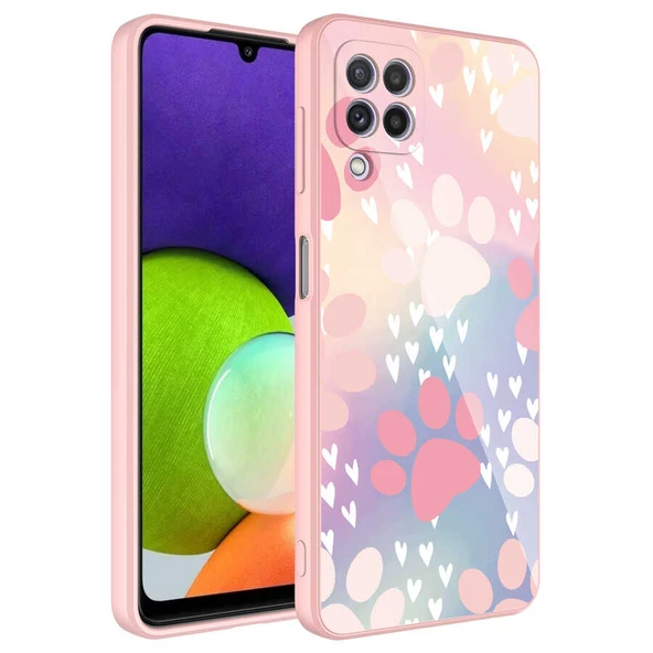 Zore Galaxy ile uyumlu M32 Kılıf Kamera Korumalı Desenli Sert Silikon Epoksi Kapak - Resim 8