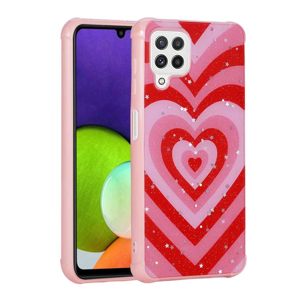 Zore Galaxy ile uyumlu M32 Kılıf Simli Desenli Kamera Korumalı Parlak Popy Kapak - 6