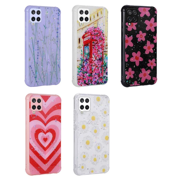Zore Galaxy ile uyumlu M33 Kılıf Simli Desenli Kamera Korumalı Parlak Popy Kapak - 2