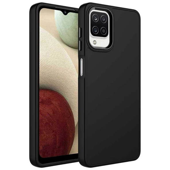 Zore Galaxy ile uyumlu M12 Kılıf Metal Çerçeve ve Buton Tasarımlı Silikon Luna Kapak - 4