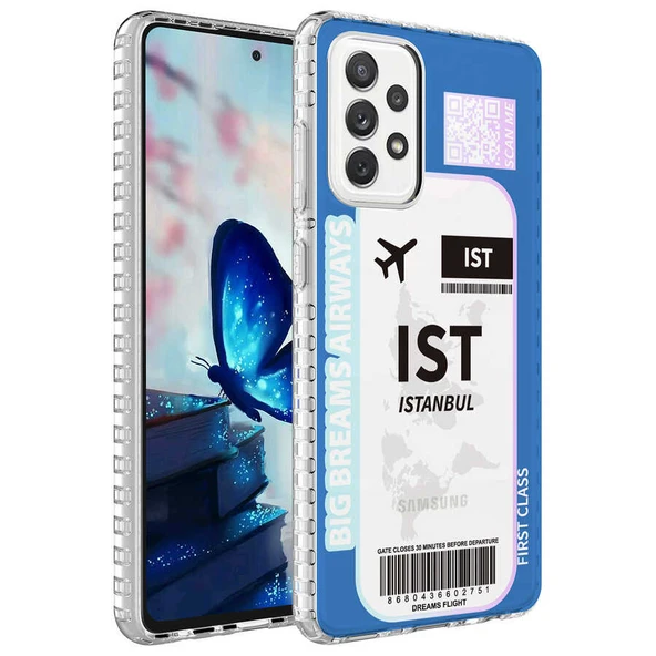 Zore Galaxy ile uyumlu A52 Kılıf Airbag Kenarlı Renkli Desenli Silikon Elegans Kapak - Resim 5