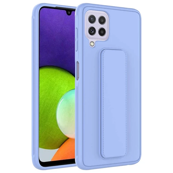 Zore Galaxy ile uyumlu A22 4G Kılıf Qstand Kapak