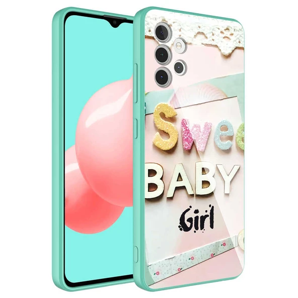 Zore Galaxy ile uyumlu A32 4G Kılıf Kamera Korumalı Desenli Sert Silikon Epoksi Kapak - 7