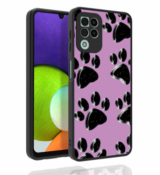 Zore Galaxy ile uyumlu A22 4G Kılıf Desenli Kamera Korumalı Parlak Nora Kapak - 5
