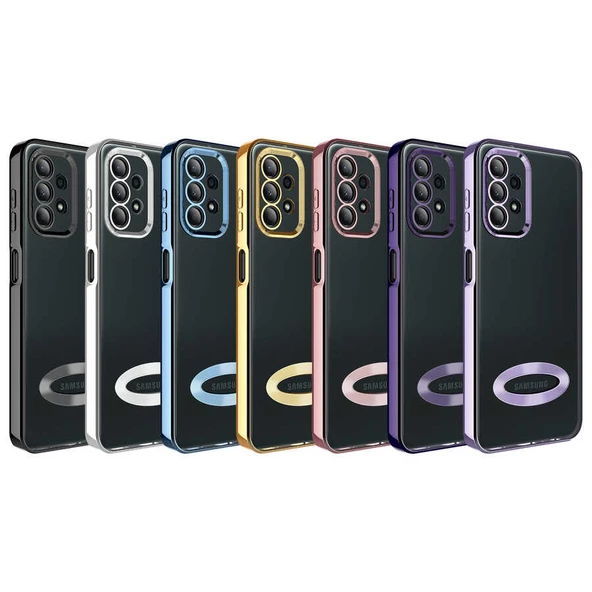 Zore Galaxy ile uyumlu A13 4G Kılıf Kamera Korumalı Logo Gösteren Omega Kapak - Resim 2