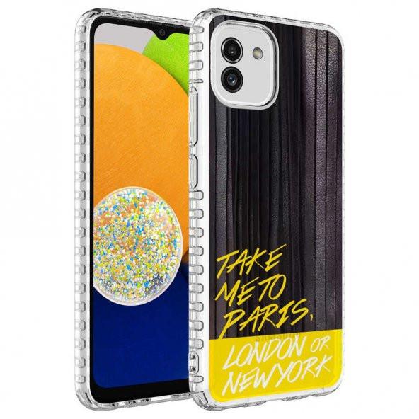 Galaxy A03 Kılıf Airbag Kenarlı Renkli Desenli Silikon Elegans Kapak - 2