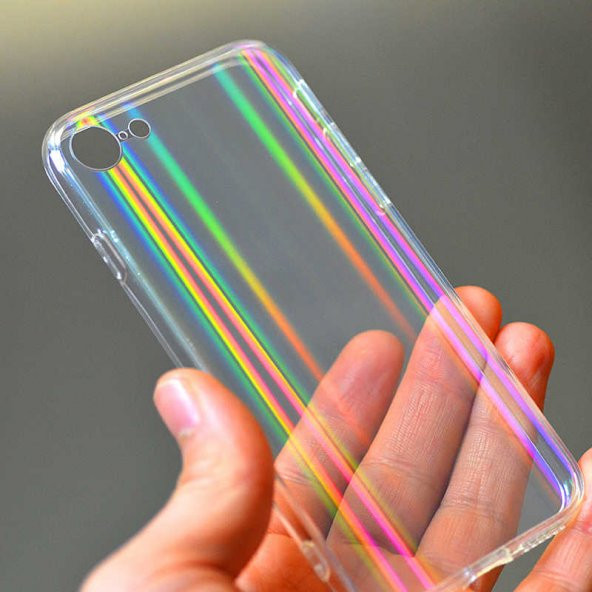 Apple iPhone SE 2022 Kılıf Rainbow Kapak