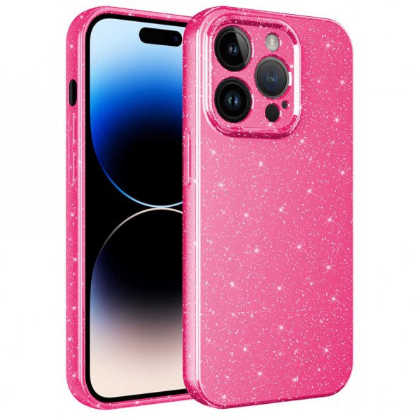 Apple iPhone 14 Pro Kılıf Kamera Korumalı Simli Lüks Koton Kapak - 2