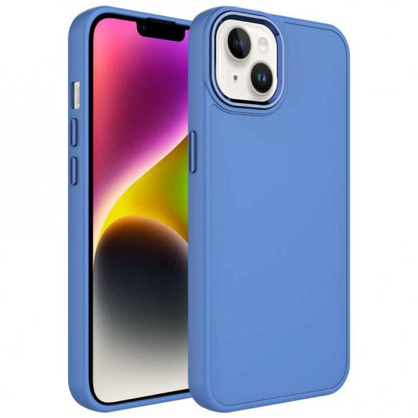 Apple iPhone 14 Kılıf Metal Çerçeve ve Buton Tasarımlı Silikon Luna Kapak - 2