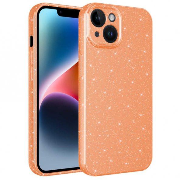 Apple iPhone 14 Kılıf Kamera Korumalı Simli Lüks Koton Kapak - 2