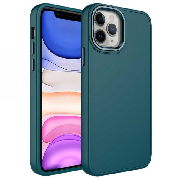 Apple iPhone 12 Pro Max Kılıf Metal Çerçeve ve Buton Tasarımlı Silikon Luna Kapak - 2