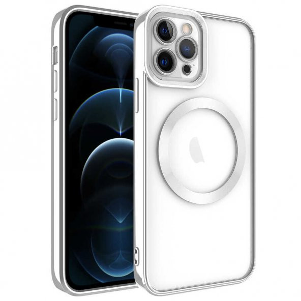 Apple iPhone 12 Pro Max Kılıf Magsafe Wireless Şarj Özellikli Setro Silikon - 2