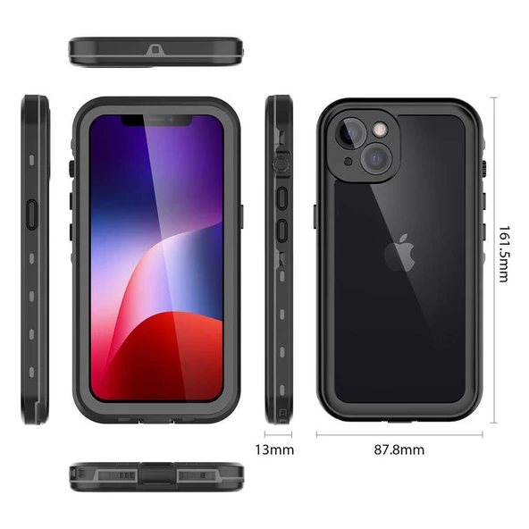 Zore Apple ile uyumlu iPhone 13 Kılıf 1-1 Su Geçirmez Kılıf - 7