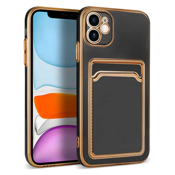 Zore Apple ile uyumlu iPhone 12 Kılıf Bark Kartlıklı Kapak - Resim 1