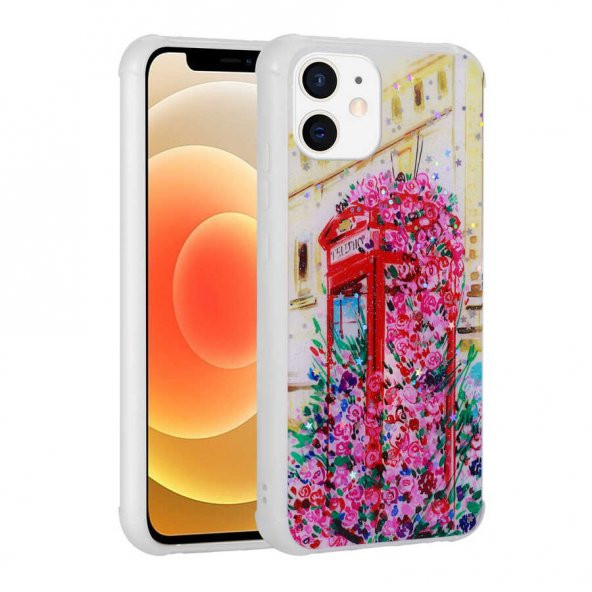 Apple iPhone 11 Kılıf Simli Desenli Kamera Korumalı Parlak Popy Kapak - 2