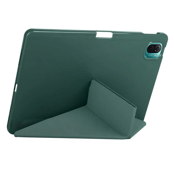 Zore Xiaomi ile uyumlu Mi Pad 5 Kılıf Tri Folding Kalem Bölmeli Standlı Kılıf - 6