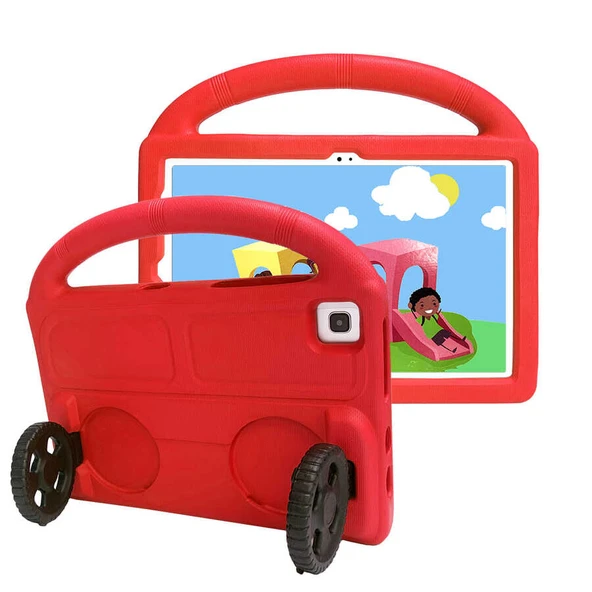 Zore Lenovo ile uyumlu M10 Plus TB-X606F Wheel Car Tekerlek Standlı Tablet Eva Silikon Kılıf - 10