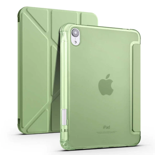 Zore Apple ile uyumlu iPad Mini 2021 (6.Nesil) Kılıf Tri Folding Kalem Bölmeli Standlı Kılıf - 8