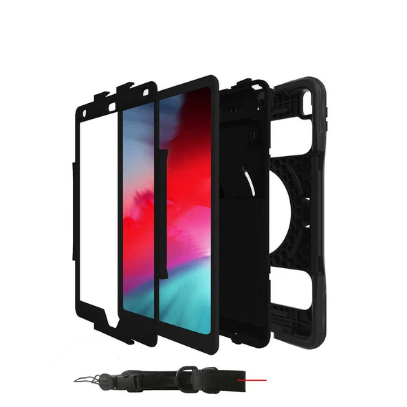 Zore Apple ile uyumlu iPad 10.2 2021 (9.Nesil) Yeni Nesil Kalem Bölmeli Defender Tablet Silikon - Resim 4