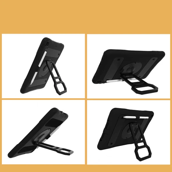Zore Apple ile uyumlu iPad 10.2 2021 (9.Nesil) Yeni Nesil Kalem Bölmeli Defender Tablet Silikon - Resim 5