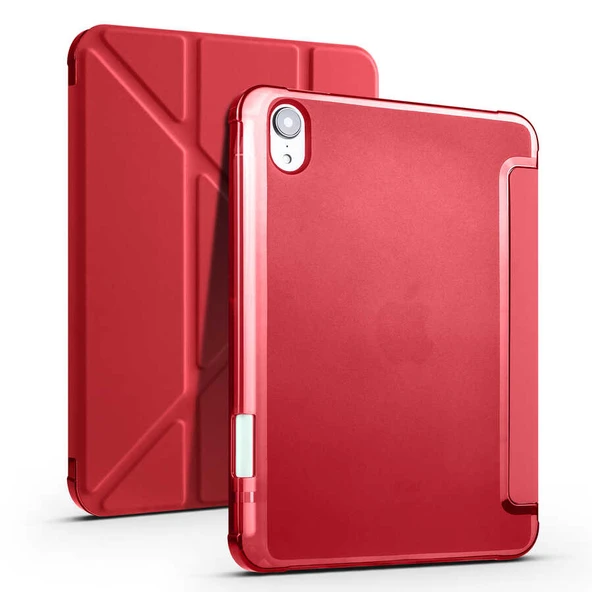Zore Apple ile uyumlu iPad Mini 2021 (6.Nesil) Kılıf Tri Folding Kalem Bölmeli Standlı Kılıf - 11