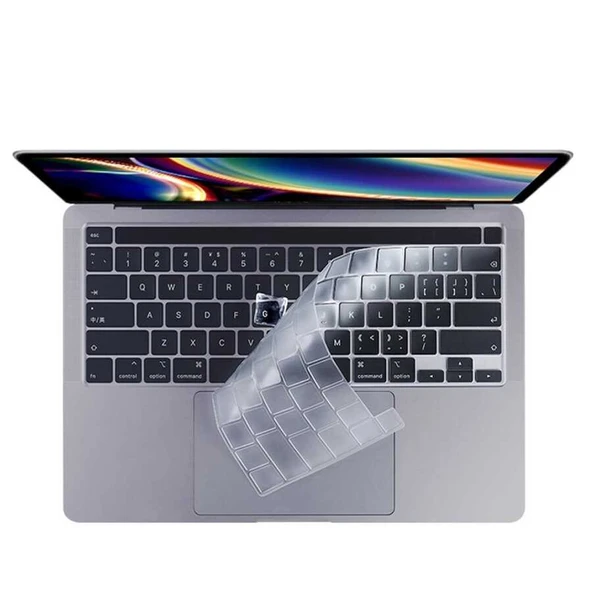 Zore Apple ile uyumlu Macbook 15' Pro 2017 A1707 Klavye Koruyucu Şeffaf Silikon Ped - 3