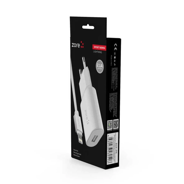 Zore Ofset Serisi ZCS-02 Lightning 2 in 1 Ev Şarj Seti 2.1A - 2