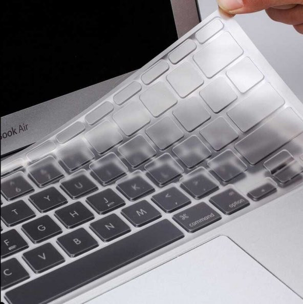 Apple Macbook 16 Touch Bar A2141 Klavye Koruyucu Şeffaf Silikon Ped
