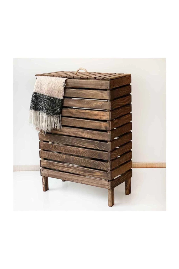 Weblonya Çamaşır Sepeti Kirli Sepeti Ahşap Sepet 3010 - 4