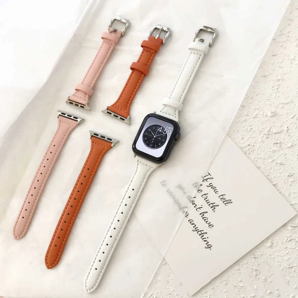Zore ​​​Apple ile uyumlu Watch Ultra 49mm Kordon KRD-28 Deri Strap Kayış - Resim 9