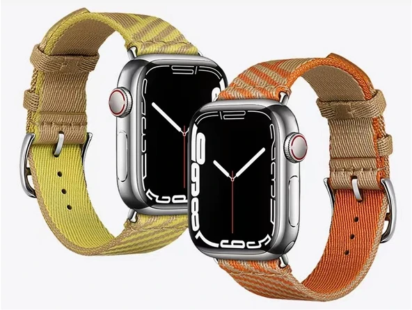 Zore Apple ile uyumlu Watch 7 41mm KRD-51 Hasır Kordon - 11