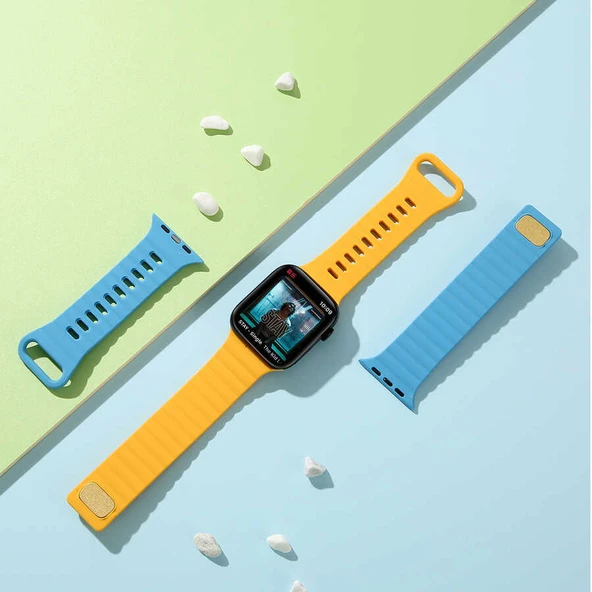 Zore Apple ile uyumlu Watch 7 41mm KRD-73 Silikon Kordon - 3