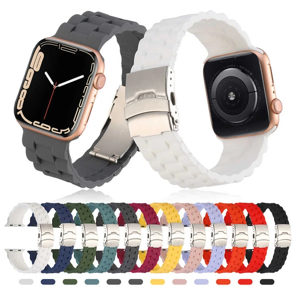 Zore Apple ile uyumlu Watch 44mm KRD-72 Silikon Kordon - 4