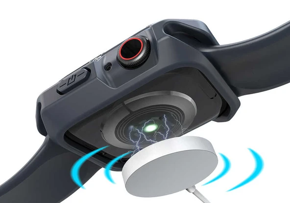 Zore Apple ile uyumlu Watch 7 45mm Watch Gard 08 Sert PC + Silikon Koruyucu - 7