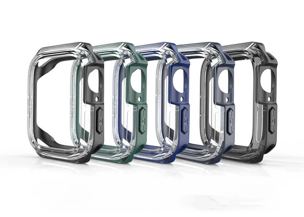 Zore Apple ile uyumlu Watch 7 45mm Watch Gard 08 Sert PC + Silikon Koruyucu - 10