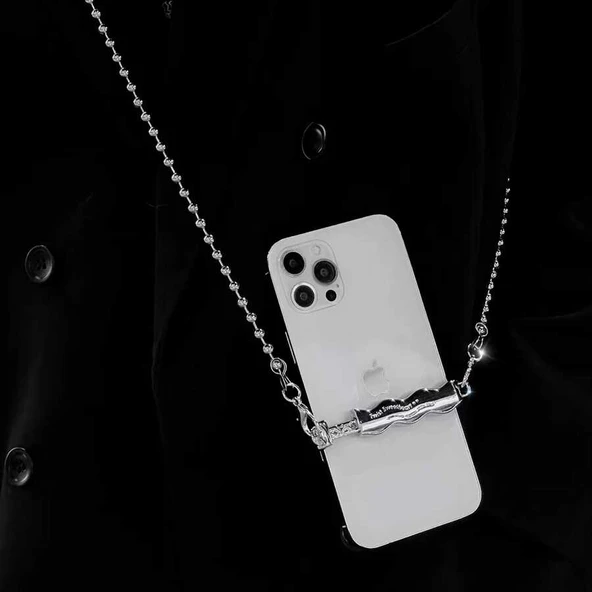 Zore İP03 Cep Telefonu Boyun Askısı Metal Zincir - 2