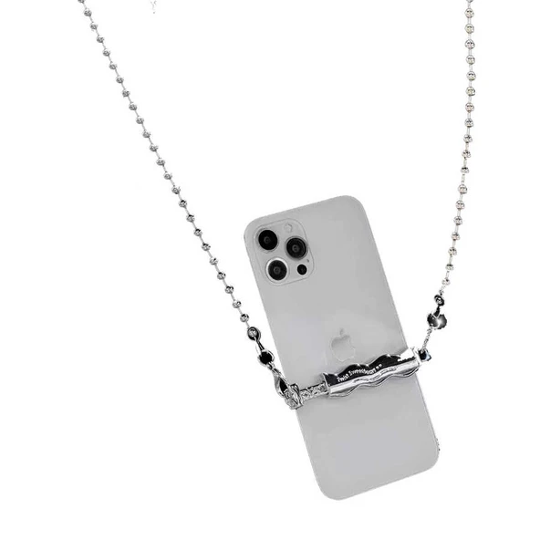 Zore İP03 Cep Telefonu Boyun Askısı Metal Zincir - 1