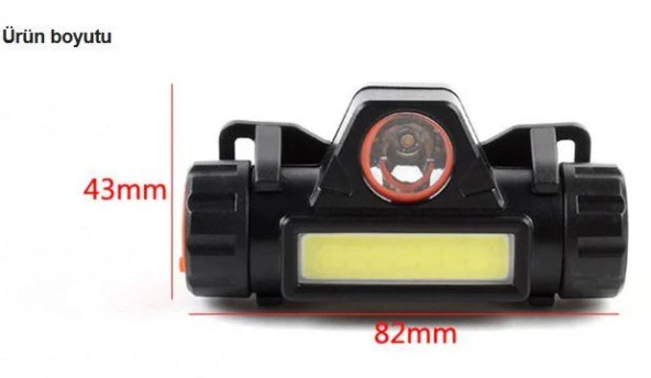 Kafa Lambası Cob + XPE Led Şarjlı Dahili Pil Mıknatıslı 2 Modlu - 8