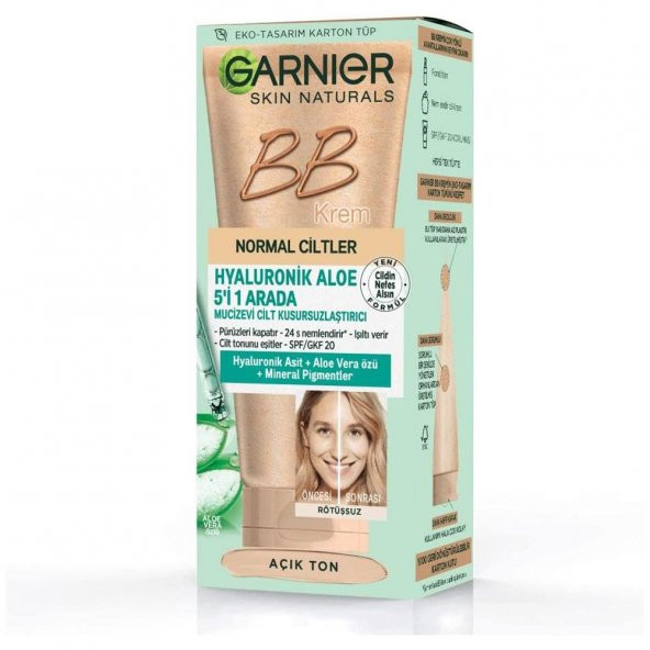 Garnier Bb Krem Mucizevi Normal Ciltler İçin Cilt Kusursuzlaştırıcı Açık Ton 40ML 3600542416450