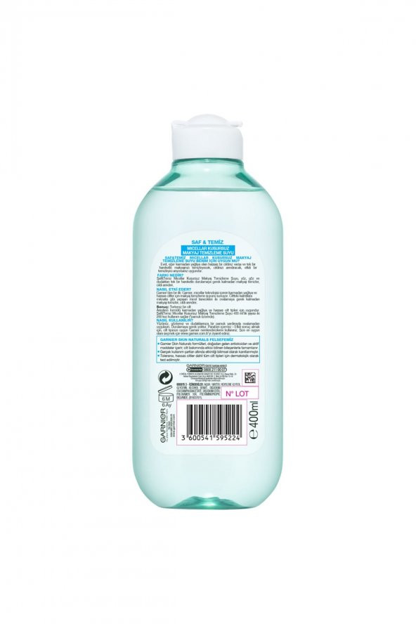 Garnier Saf & Temiz Kusursuz Makyaj Temizleme Suyu 400 ml - 4