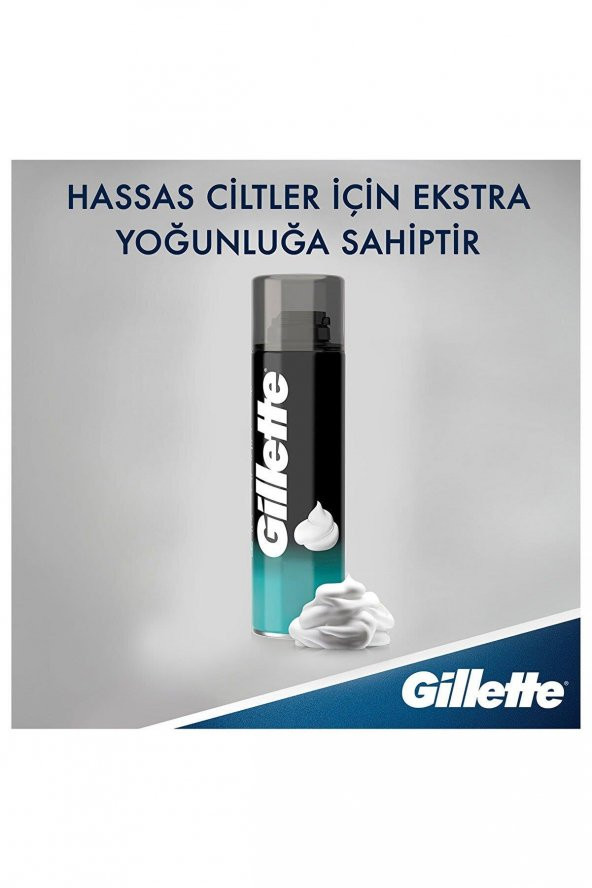Gillette Sensitive Hassas Ciltler Traş Köpüğü 200ML - 3