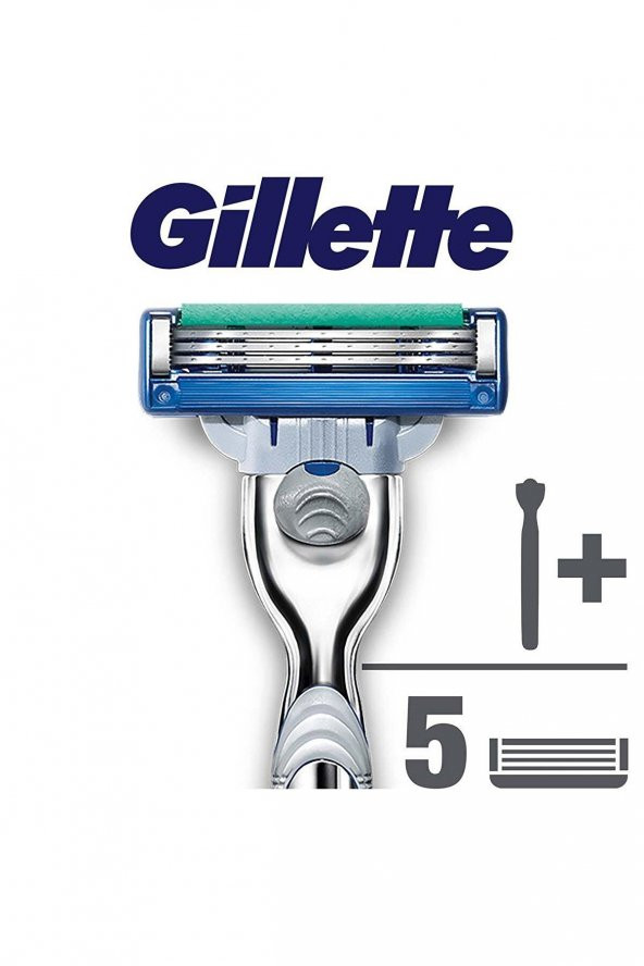 Gillette Mach3 Turbo Tıraş Makinesi + 5 Yedek Bıçak Hediyeli Tıraş Bıçağı - 2