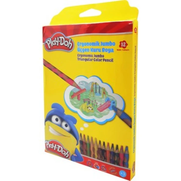 Play-Doh Kuru Boya Jumbo Oluklu 12 Renk PLAY-KU027